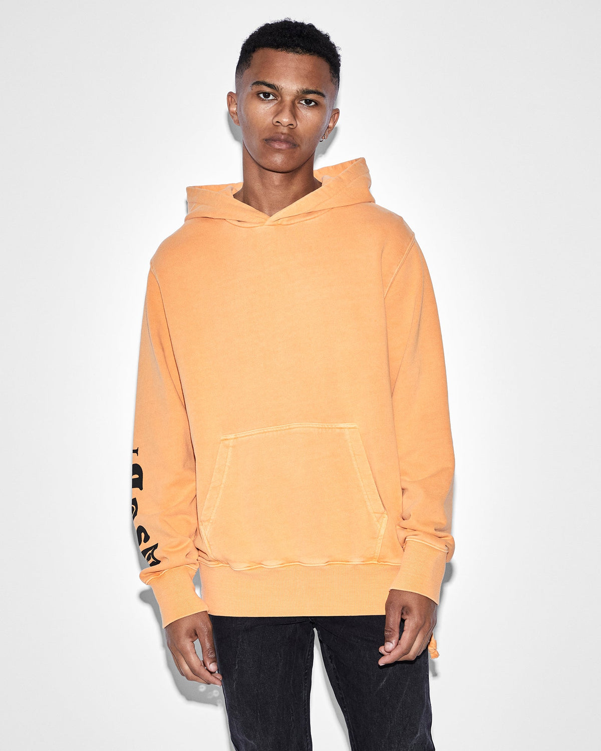 Mens Devil Kash Hoodie Ember Regular Fleece - Orange