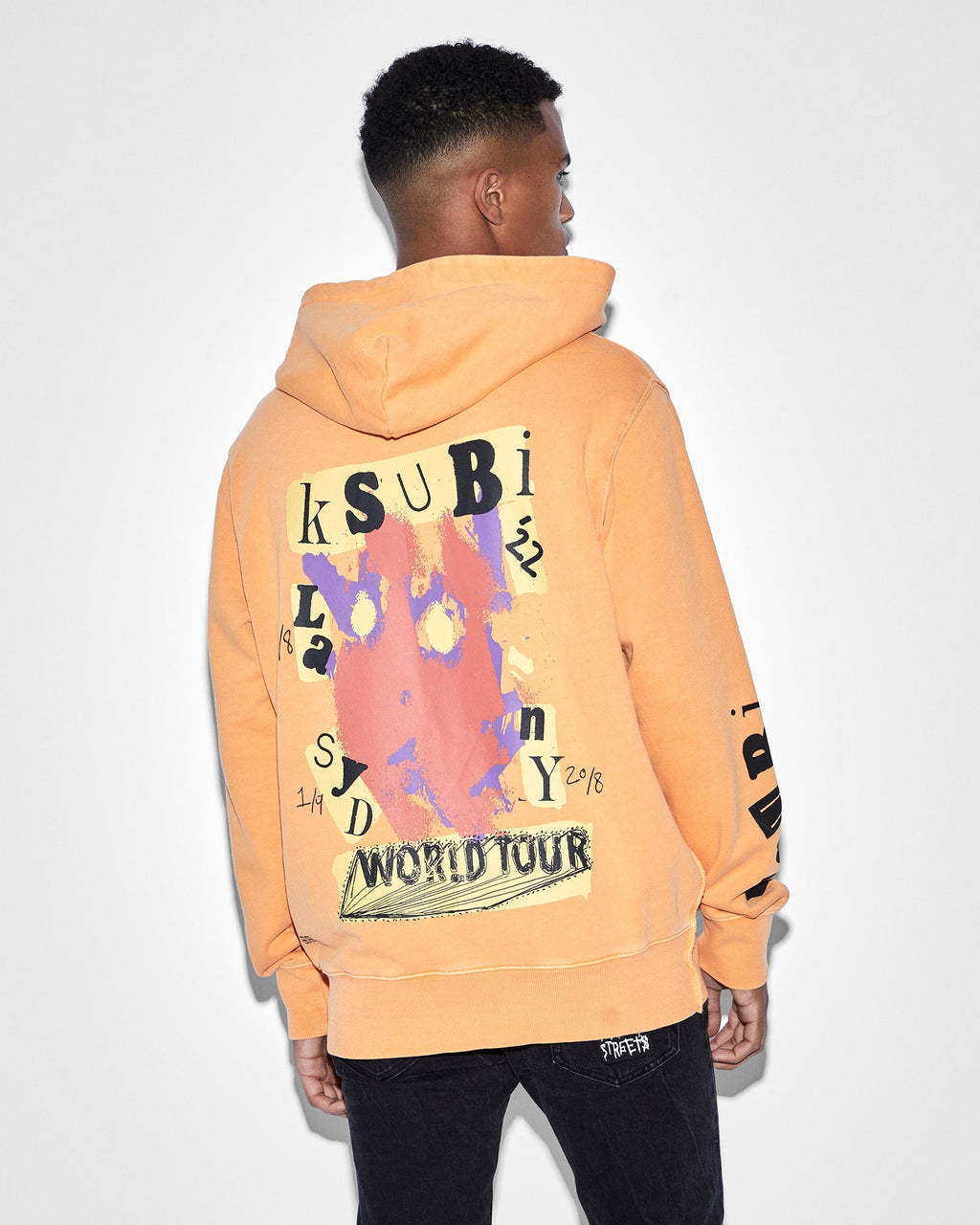 Mens Devil Kash Hoodie Ember Regular Fleece - Orange