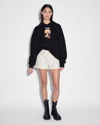 Womens Die Hard Slouch Hoodie Black Relaxed Fleece - Black
