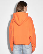 Womens Ksubi X P.e Nation Hoodie Shocking Orange Cropped Fleece - Orange