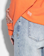 Womens Ksubi X P.e Nation Hoodie Shocking Orange Cropped Fleece - Orange