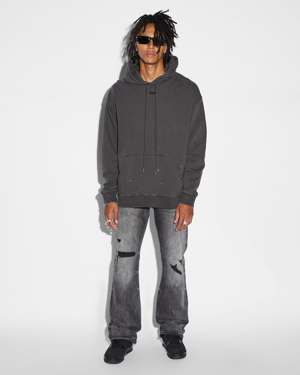 MENS BRONKO BLACK METAL DENIM JEANS