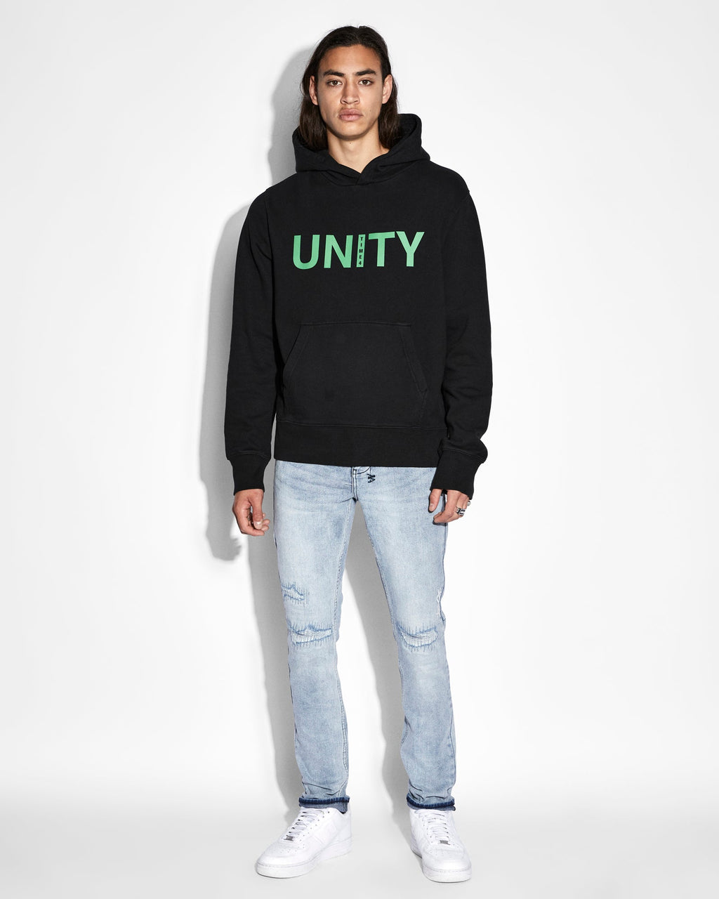 Mens Unity Kash Hoodie Black Regular Fleece - Black