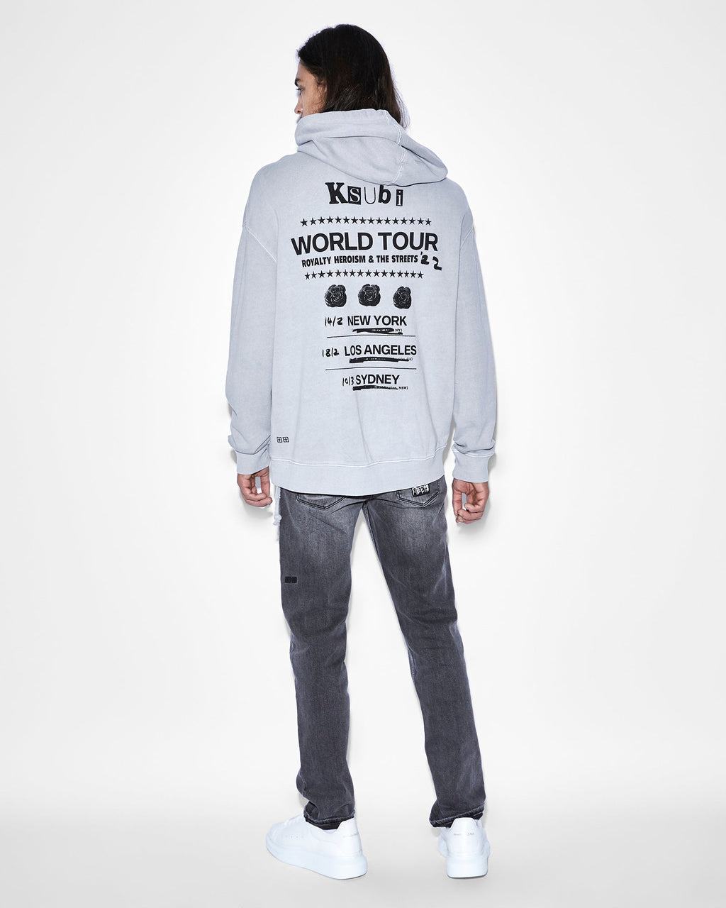MENS PASTE UP BIGGIE HOODIE MOON FLEECE