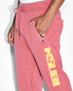 Mens Pixel Sign Restore Trak Sundown Relaxed Pants - Red
