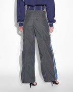 WOMENS BAGGY JEAN NYLON SPLICE DENIM JEANS
