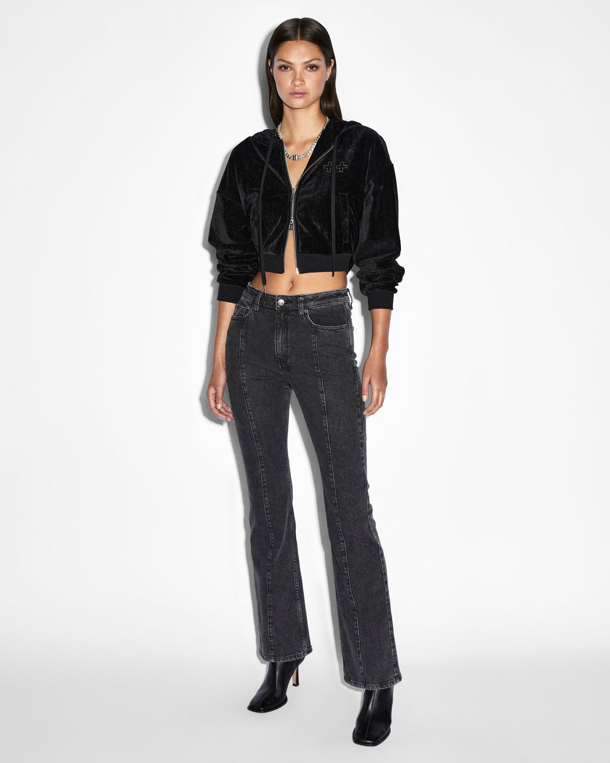 WOMENS SOHO ONYX ZIP DENIM JEANS