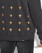 Mens Spiral Biggie Hoodie Faded Black Oversized Fleece - Black