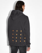 Mens Spiral Biggie Hoodie Faded Black Oversized Fleece - Black