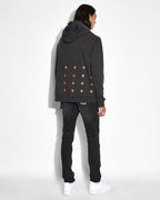 Mens Spiral Biggie Hoodie Faded Black Oversized Fleece - Black