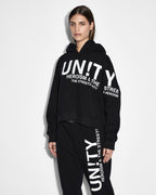 Womens Unity Slouch Hoodie Black Oversized Fleece - Black