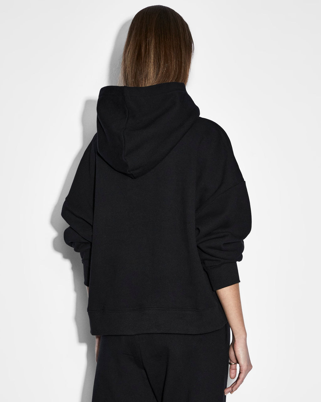 Womens Unity Slouch Hoodie Black Oversized Fleece - Black