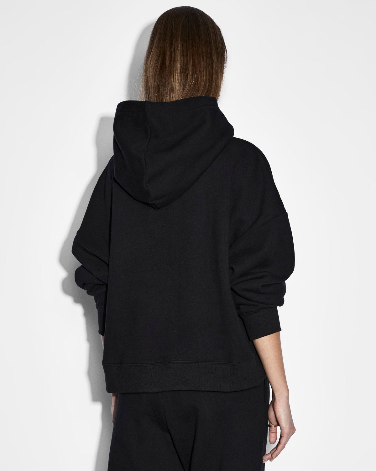 Womens Unity Slouch Hoodie Black Oversized Fleece - Black