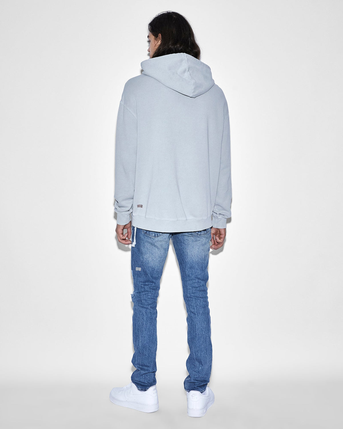 Mens Skull Biggie Hoodie Moon Oversized Fleece - Grey