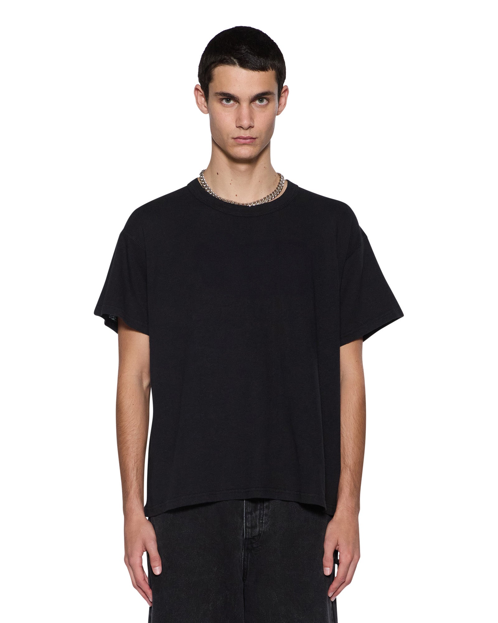 MENS SLUB SID SS TEE BLACK SLIM TEES