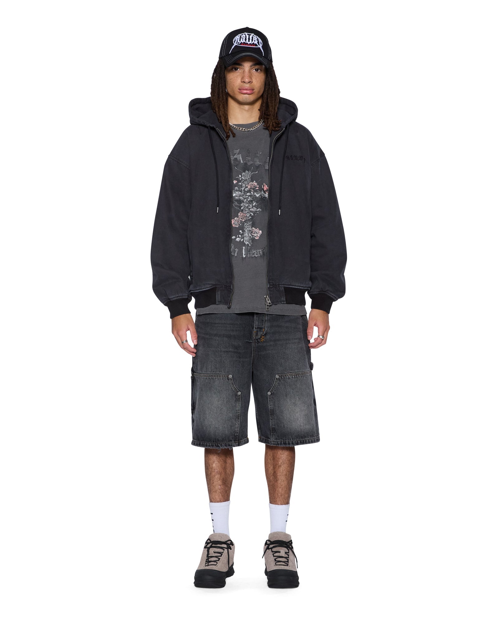 MENS  THORNED EKCESS SS TEE CHARCOAL OVERSIZED TEES