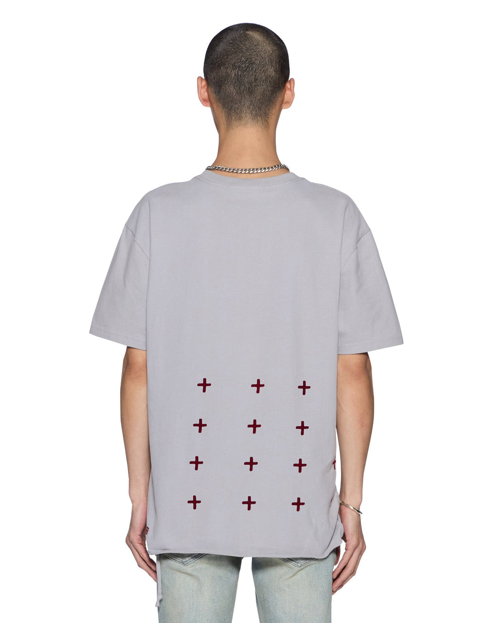 Mens 4x4 Biggie Ss Tee Krete/burgundy Oversized Tees - Grey