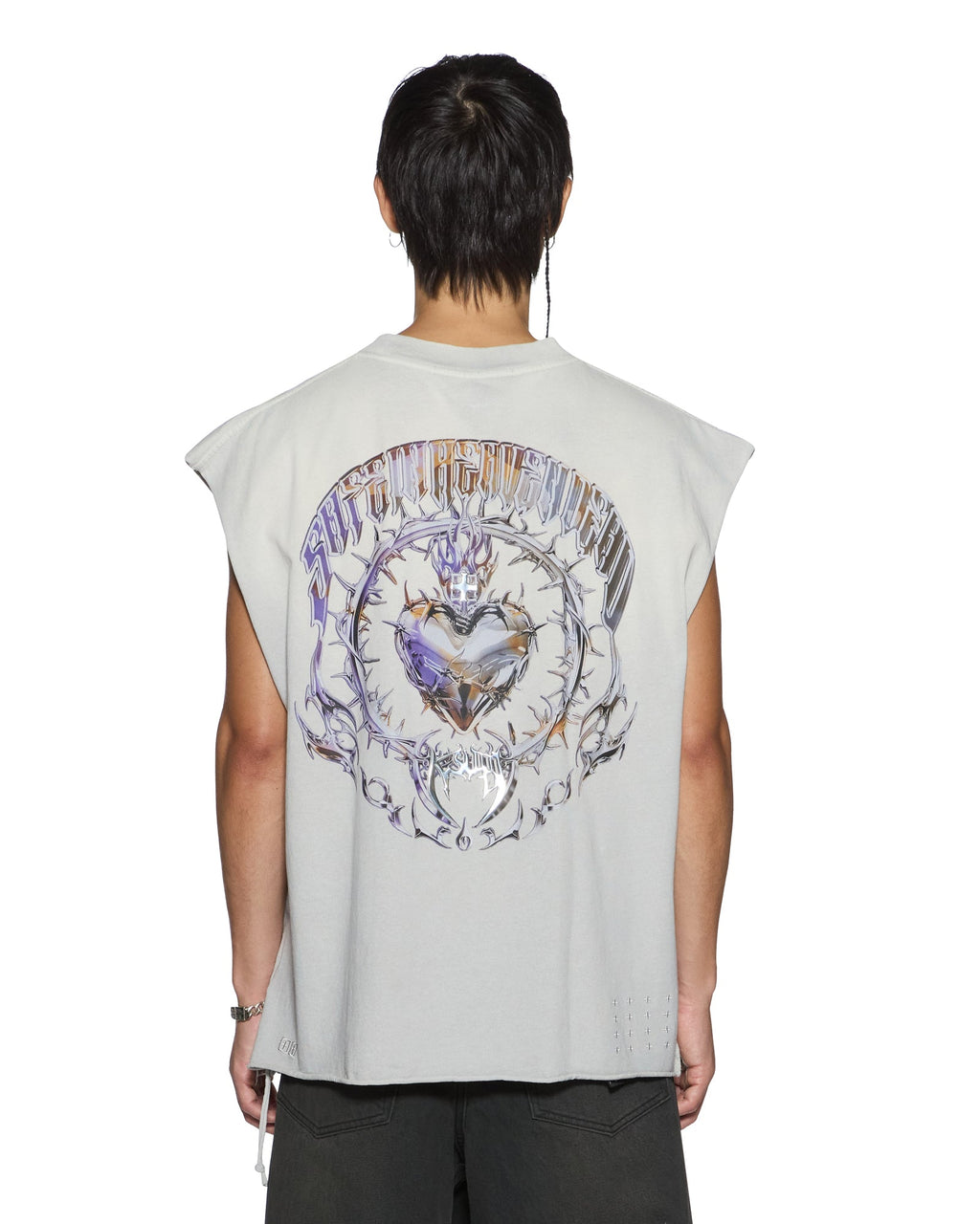 MENS ANGUISH CUT OFF TANK KRETE GREY TEES