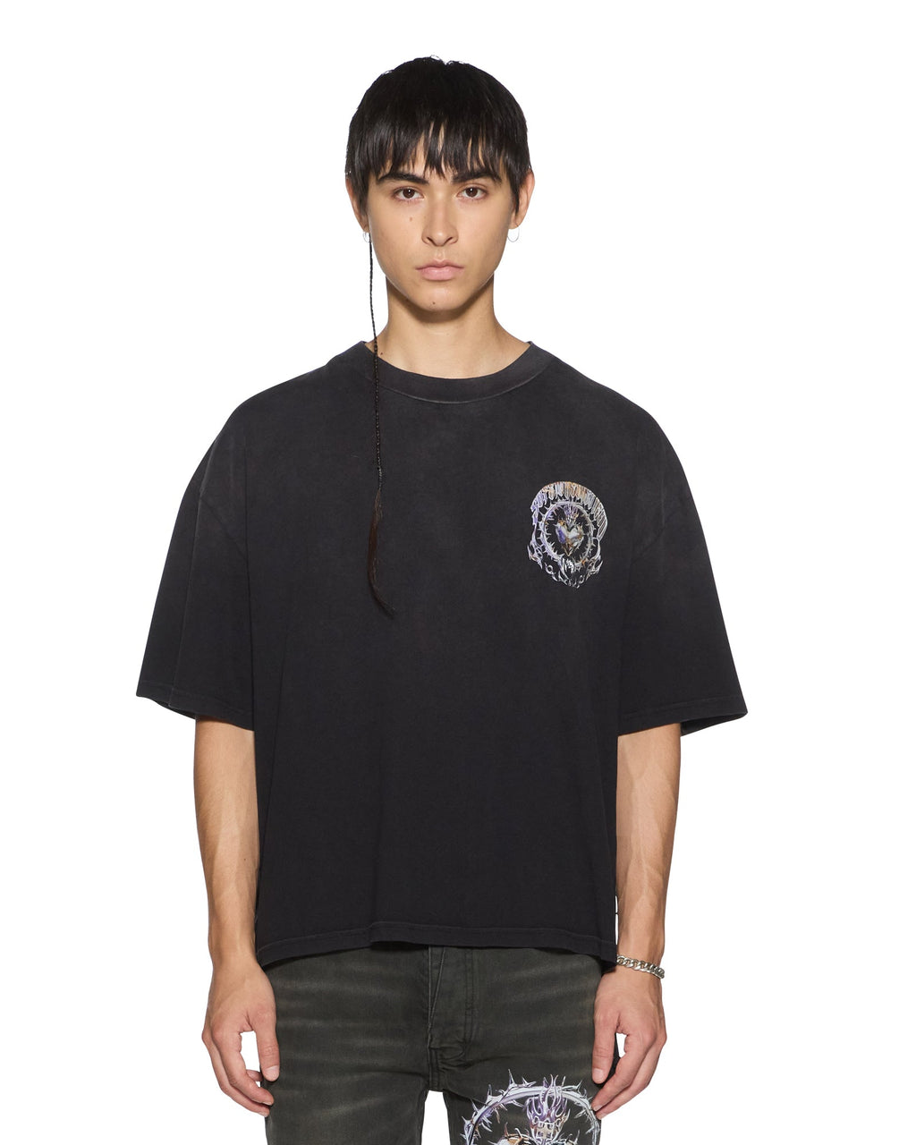 MENS ANGUISH HALEN SS TEE JET BLACK TEES