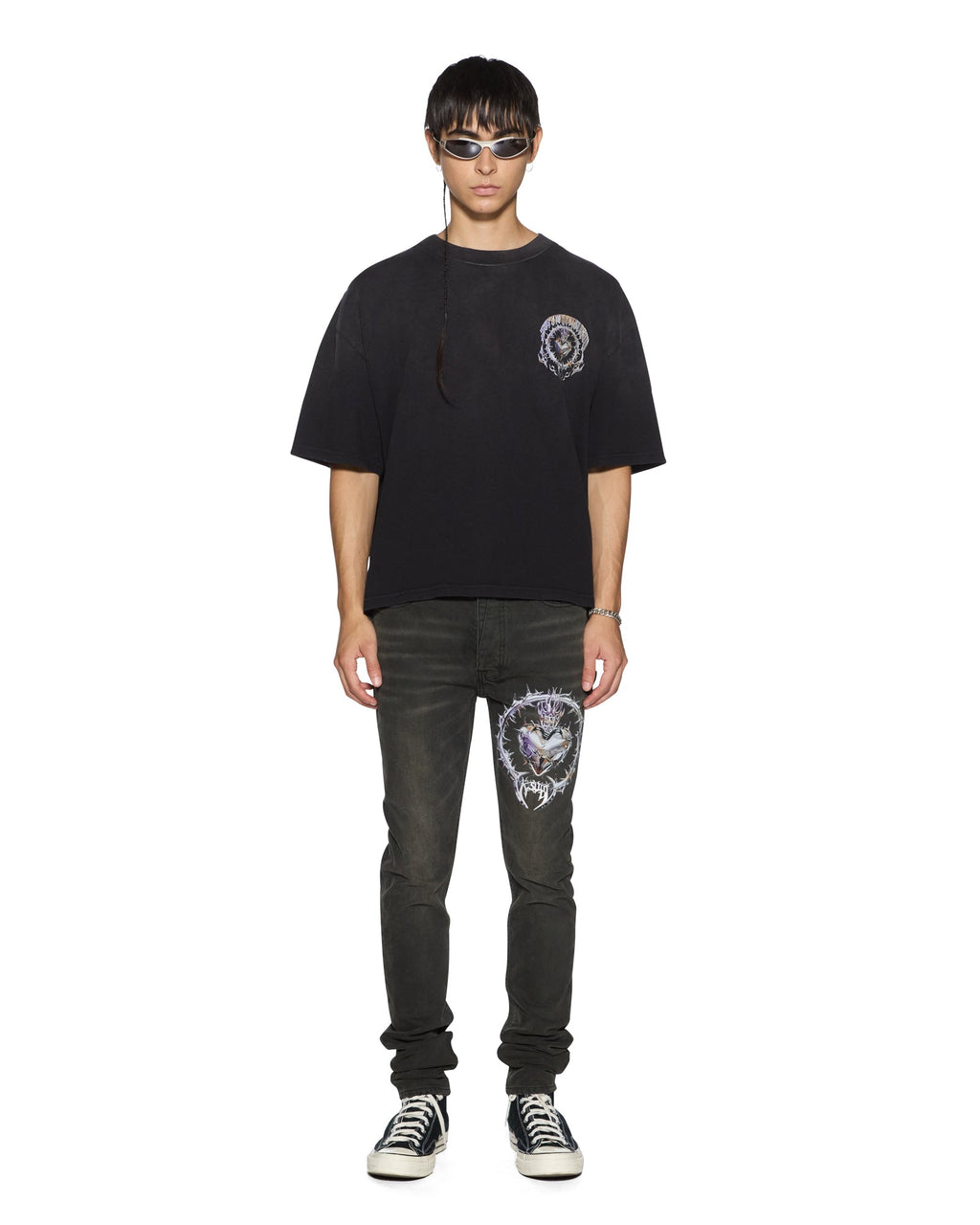 MENS ANGUISH HALEN SS TEE JET BLACK TEES