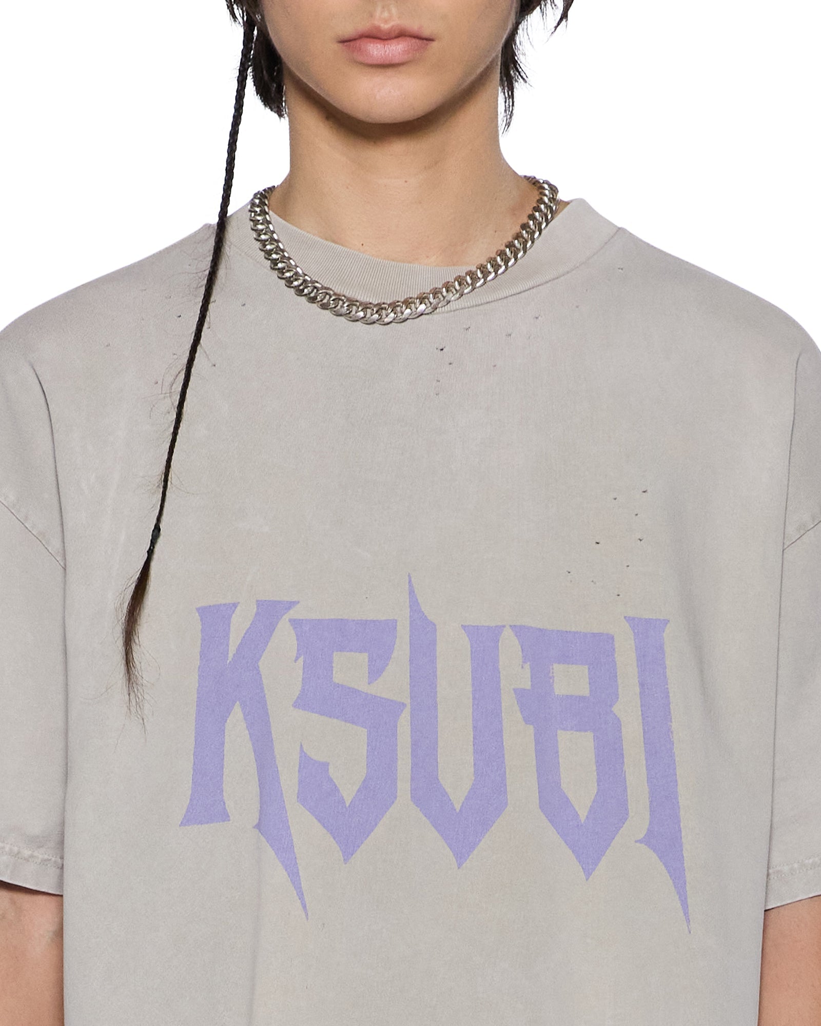 MENS  BLASTED EKCESS SS TEE SMOKE GREY OVERSIZED TEES