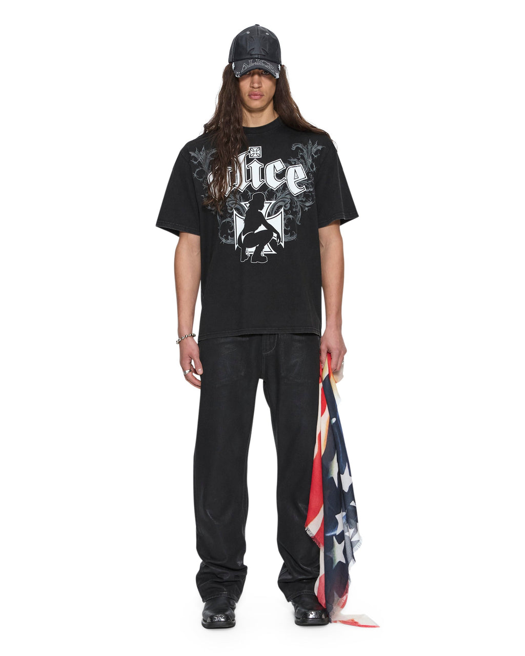 MENS KSUBI X ALICE HOLLYWOOD GRAPHIC TEE BLACK TEES