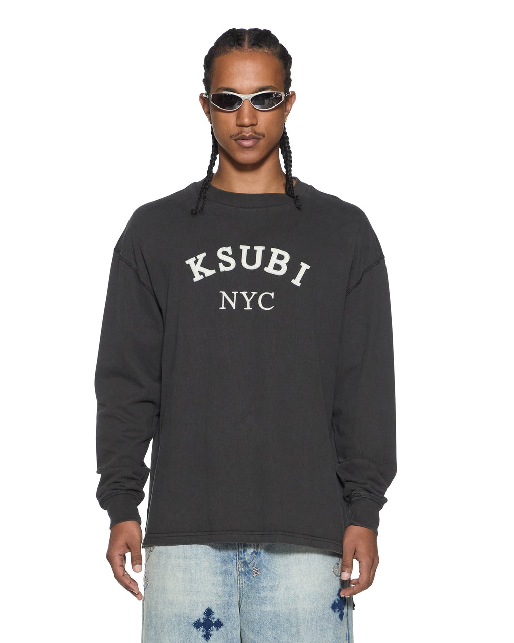 MENS LAYBEL EKCESS LS TEE WASHED BLACK TEES