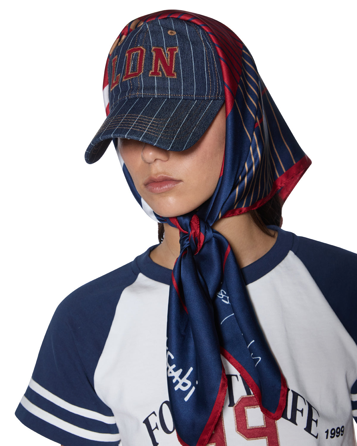 KSUBI X LISSY RODDY SILK SCARF NAVY ACCESSORIES