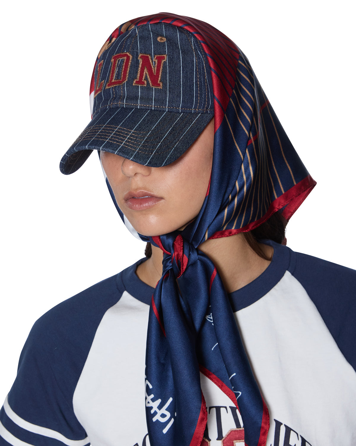 KSUBI X LISSY RODDY SILK SCARF NAVY