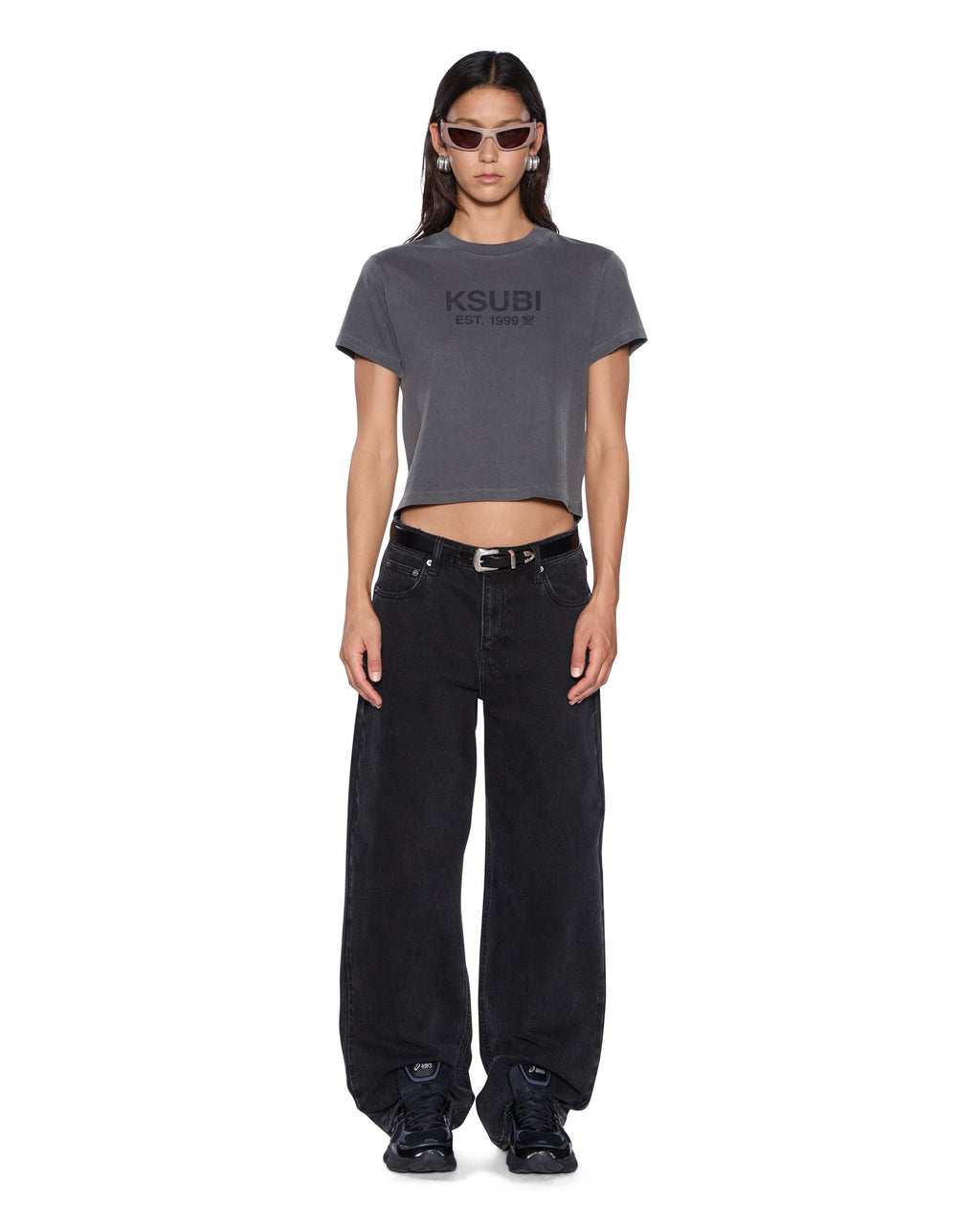 WOMENS SHRUNKEN SS TEE CHARCOAL TEES