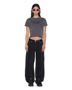 WOMENS SHRUNKEN SS TEE CHARCOAL TEES