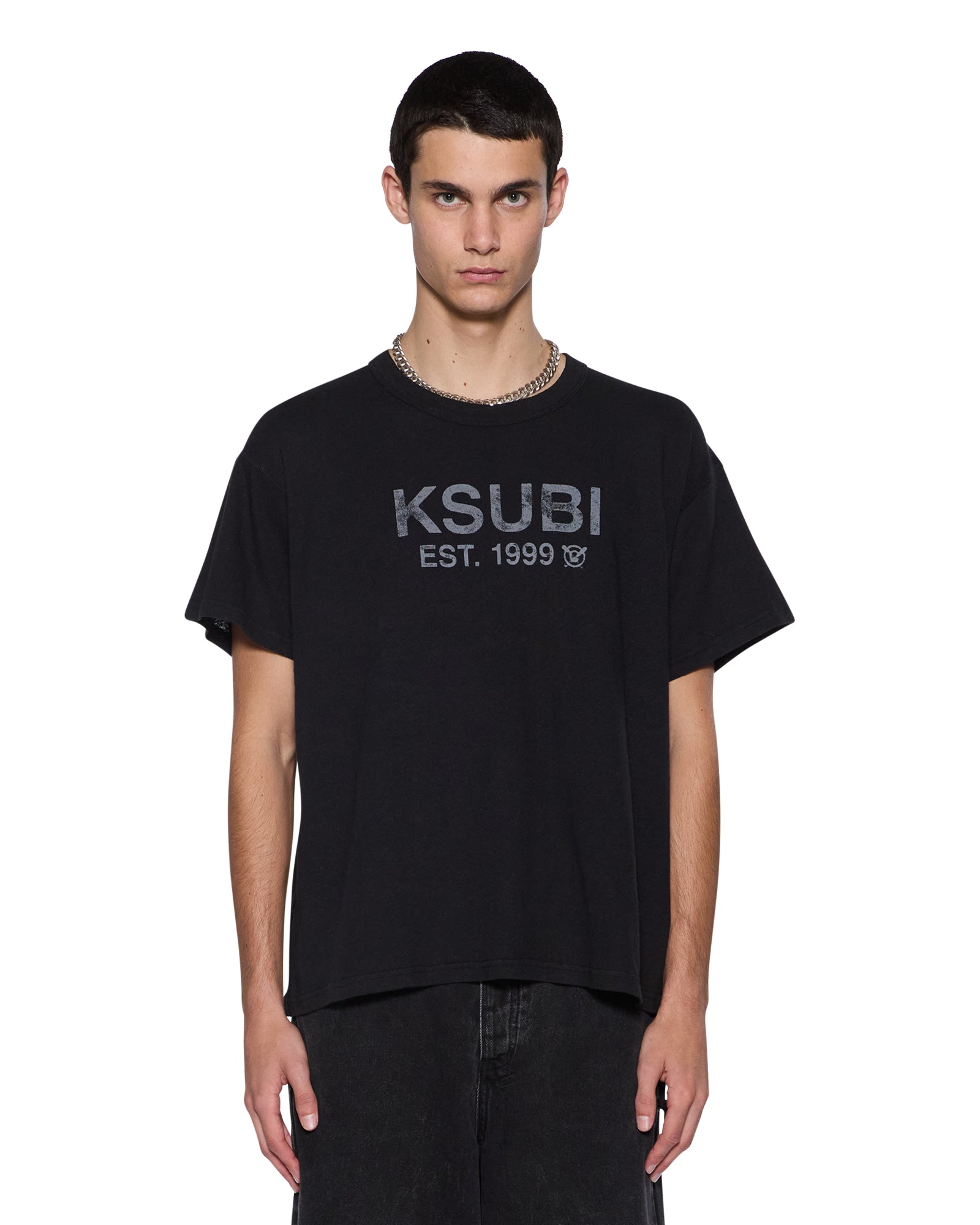 MENS STATE SLUB SID SS TEE BLACK REGULAR TEES