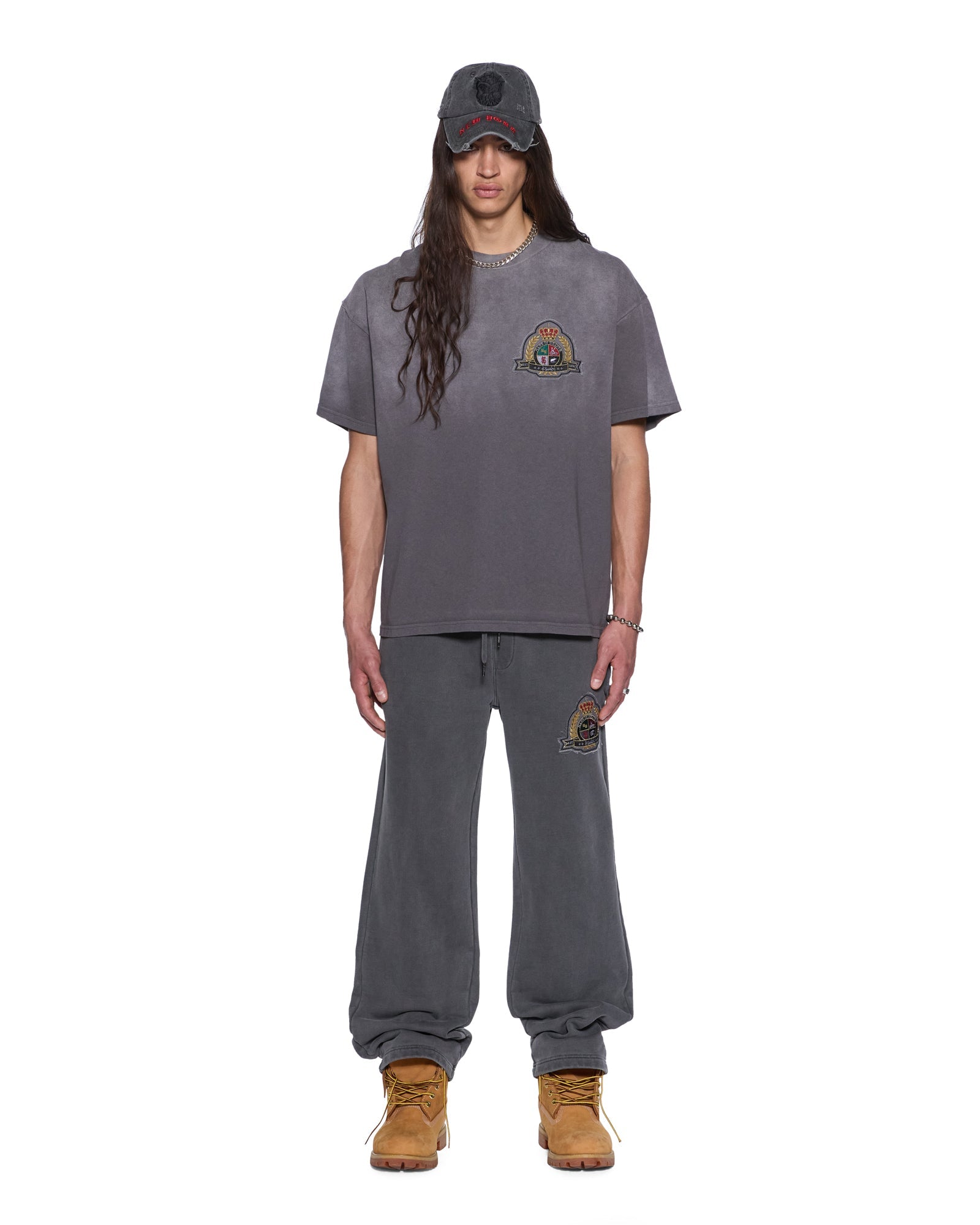MENS  KREST EKCESS SS TEE CHARCOAL OVERSIZED TEES