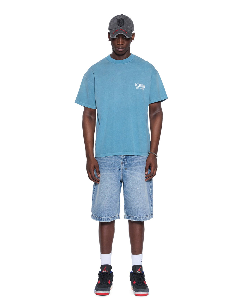 Mens State Ekcess Ss Tee Titan Oversized Tees - Blue