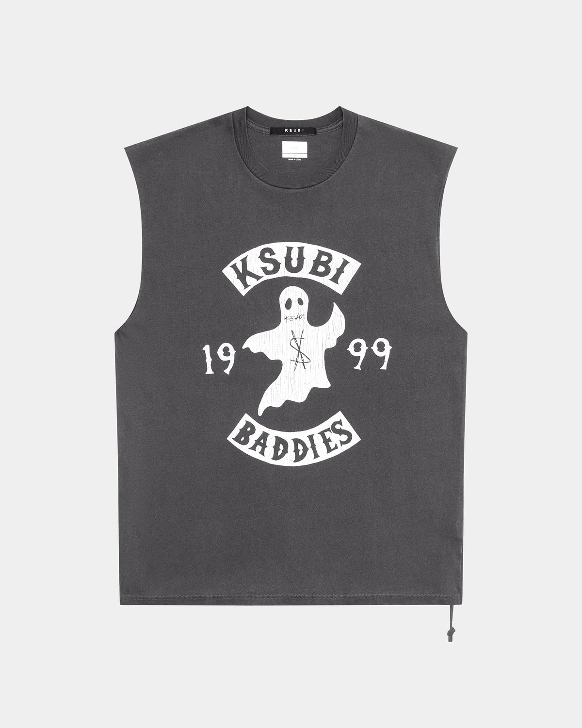 BADDIES BIGGIE CUT OFF TANK FADED BLACK