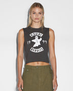 WOMENS BADDIES BABY TANK CHARCOAL FASHION TOPS