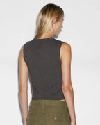 WOMENS BADDIES BABY TANK CHARCOAL FASHION TOPS