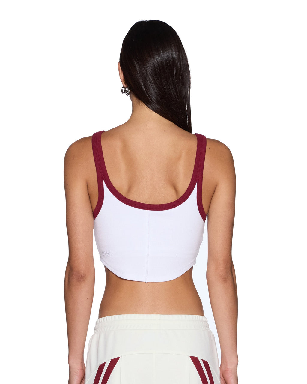 Womens Badge Chloe Crop Tank Off White Slim Tees - Beige
