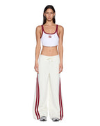 Womens Badge Chloe Crop Tank Off White Slim Tees - Beige