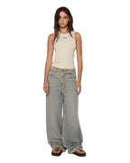 WOMENS BAGGY JEAN DIRTY DENIM JEANS