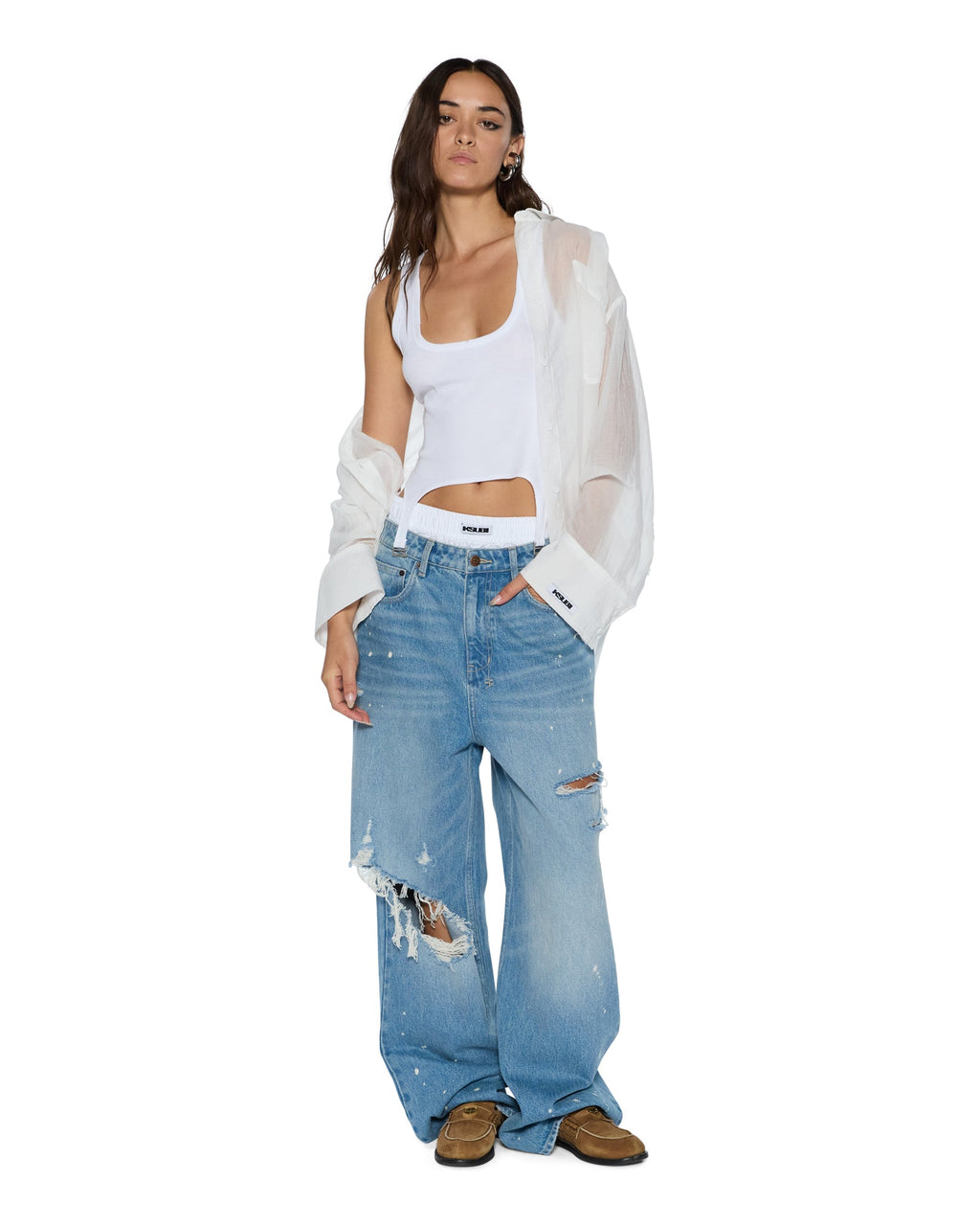 WOMENS ORIGIN TANK GARTER WHITE FASHION TOPS