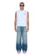 MENS  ROYALTY HALEN CUT OFF TRU WHITE BAGGY TEES