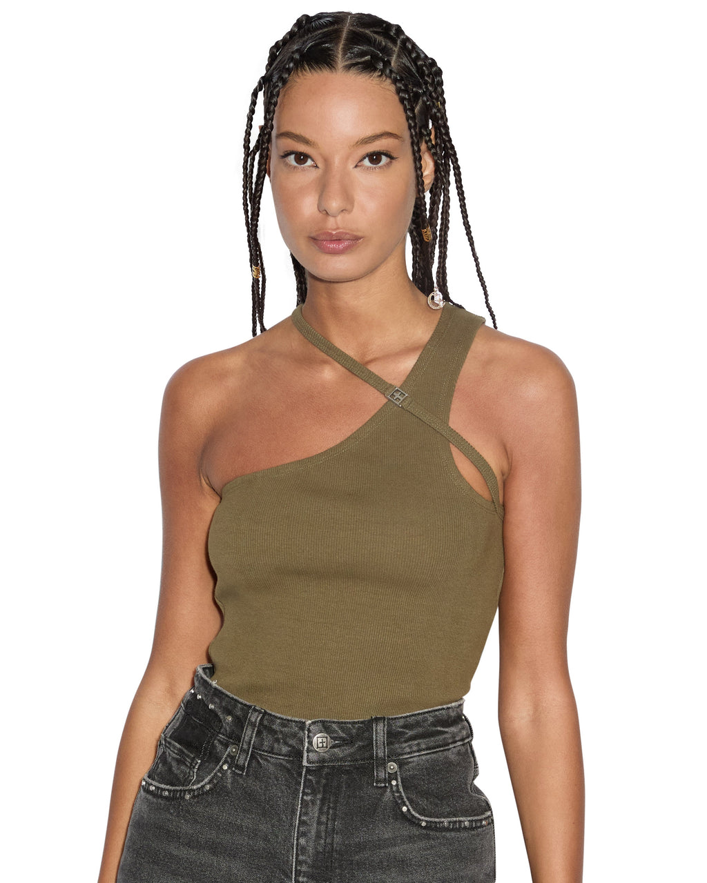 WOMENS SCORE TANK KHAKI TEES