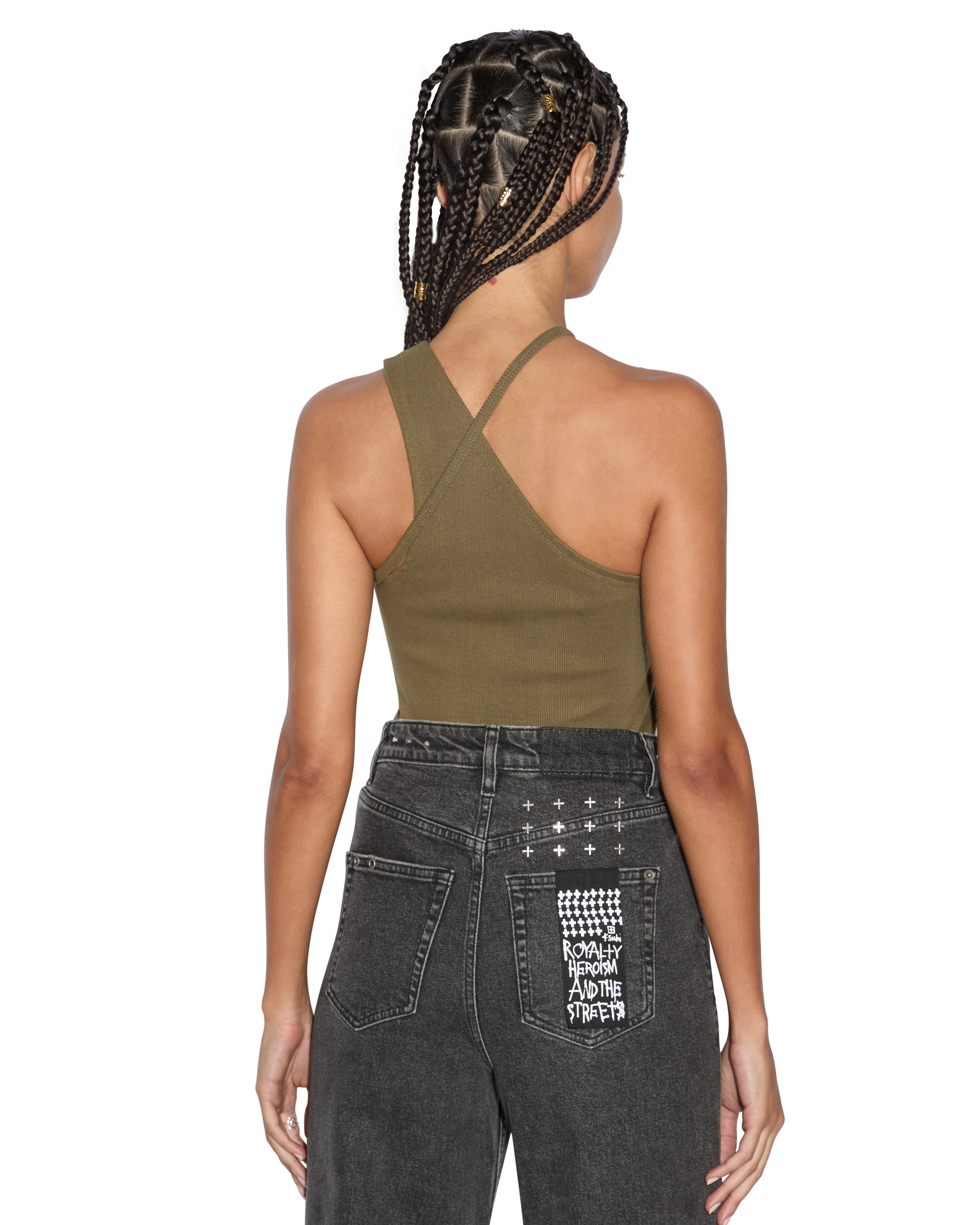 WOMENS SCORE TANK KHAKI TEES