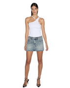 WOMENS LOW RIDER MINI FRAYED SKIRTS