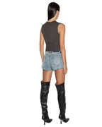 WOMENS STAGED TANK WASHED BLACK TEES