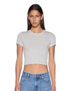 Womens Baby Ss Tee Grey Cropped Tees - Grey