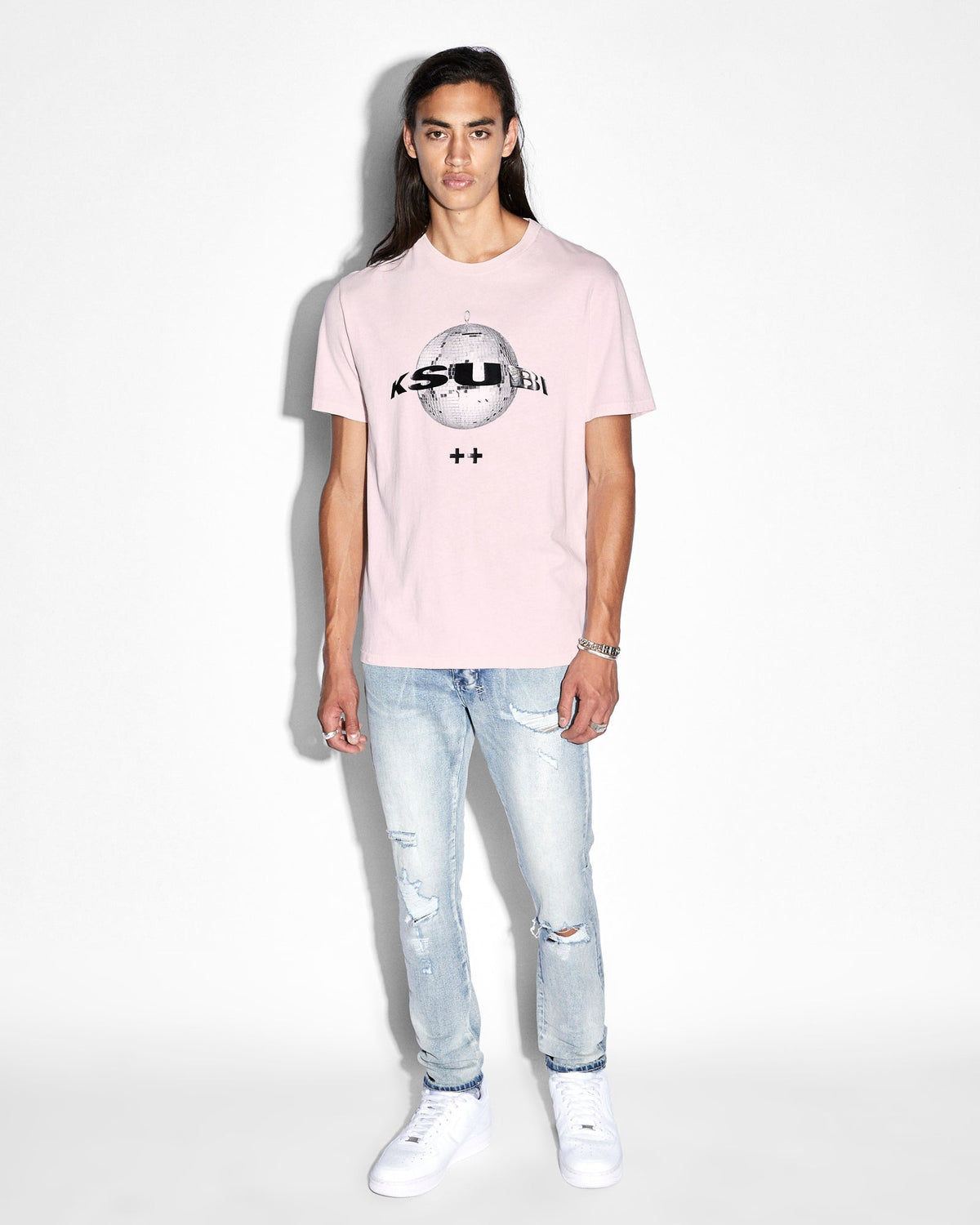 MENS DISCO KASH SS TEE DUSTI PINK TEES