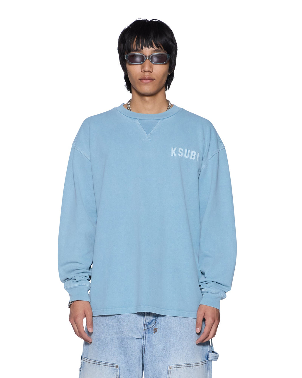 MENS K-LOCK EKCESS LS TEE SUMMER BLUE TEES