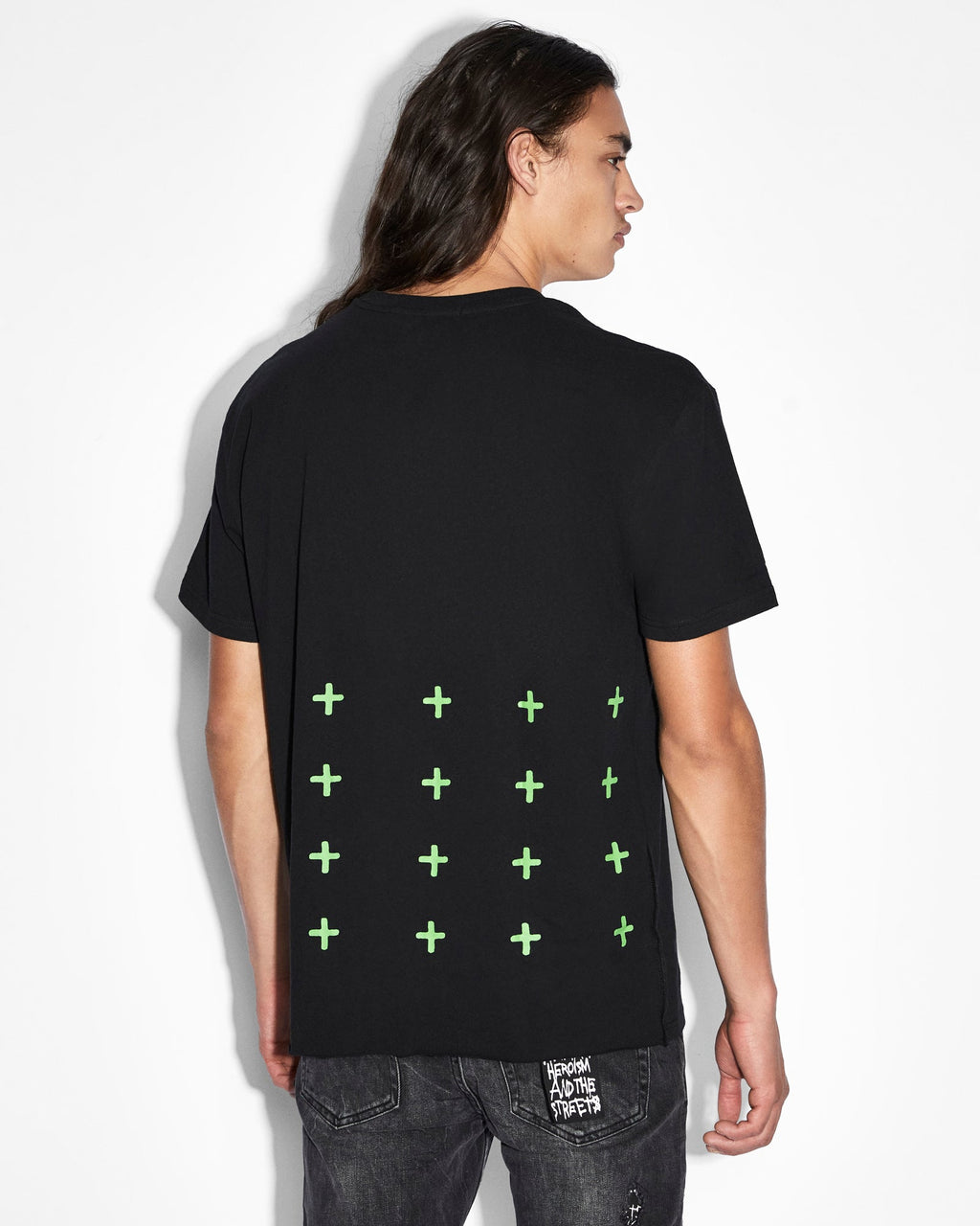 Mens 4x4 Biggie Ss Tee Black Green Oversized Tees - Black